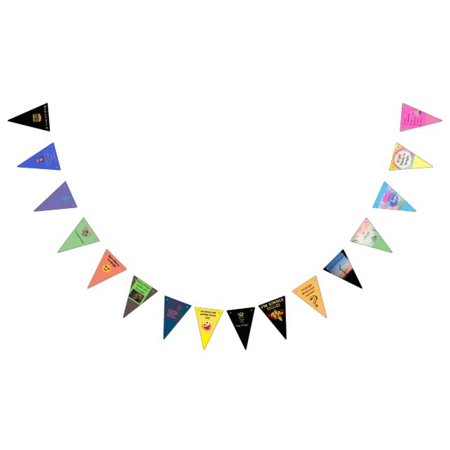 Bandeirinha Solteiro pronto para se misturar, Solteiro e forte (Todos)