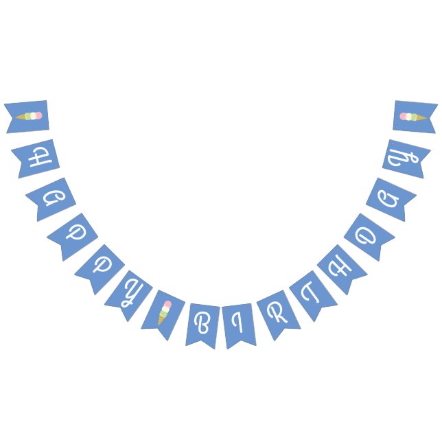Bandeirinha Sorvete Cone Bonito Banner de Bunting Aniversário  (Todos)