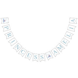 Bandeirinha Sparkle Silver Frozen Kingdom Castle primeiro aniv