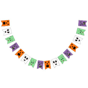 Bandeirinha Spooky Head Halloween Set