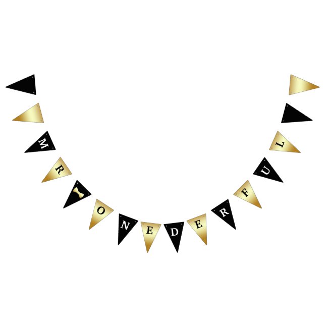 Bandeirinha Sr. Banner Black White e Dourado (Todos)