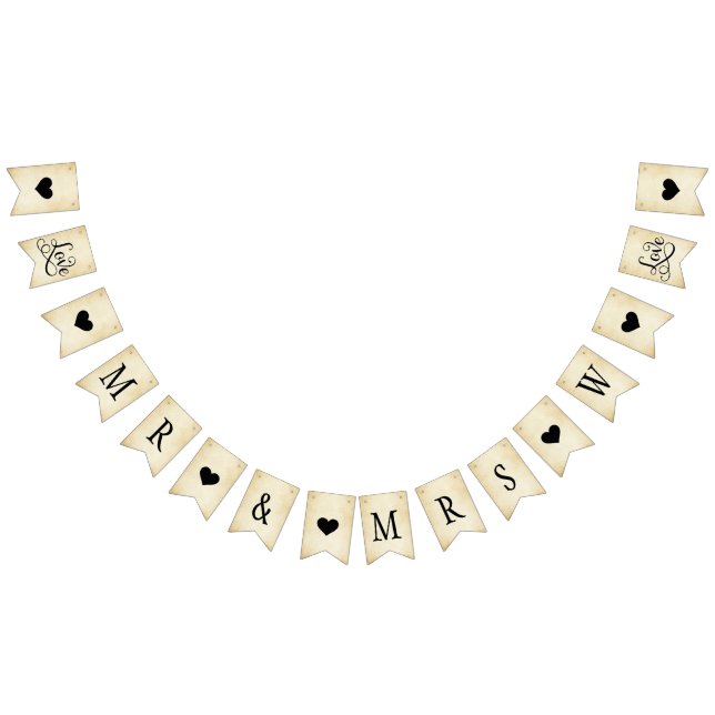 Bandeirinha Sr. Elegante Russo e Sra. Monograma Personalizado  (Todos)