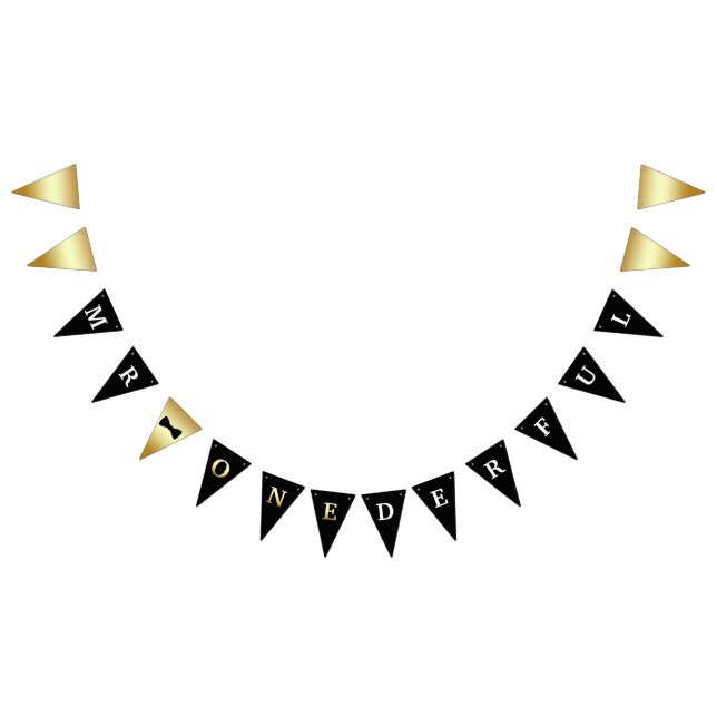 Bandeirinha Sr Onederful Faixa Preto e Dourado (Todos)