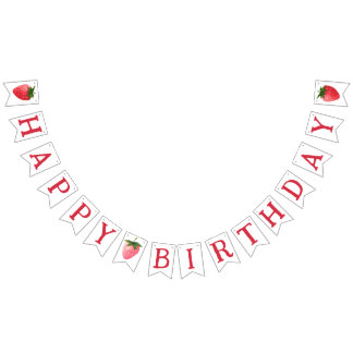 Bandeirinha Strawberry Berry Primeiro Aniversário