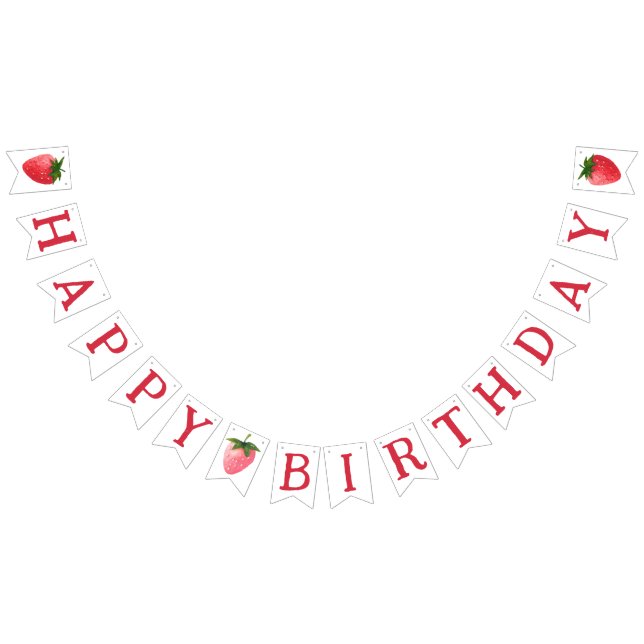 Bandeirinha Strawberry Berry Primeiro Aniversário (Todos)