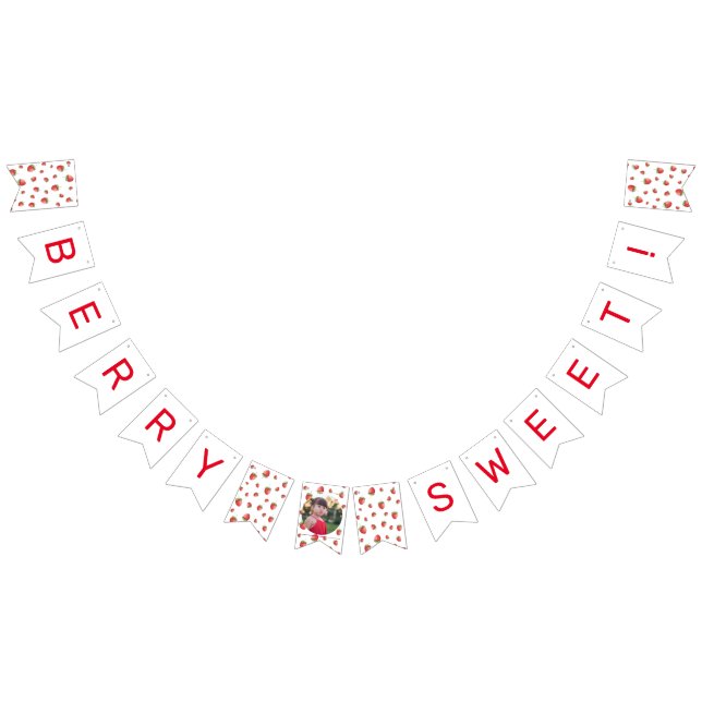 Bandeirinha Strawberry Birthday Berry Sweet Foto (Todos)