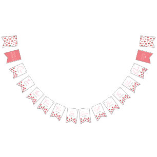 Bandeirinha Strawberry Girl Berry Primeiro Aniversário Milhare