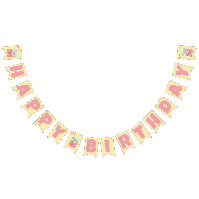 Bandeirinha Strawberry Juice Box Happy Birday (Todos)