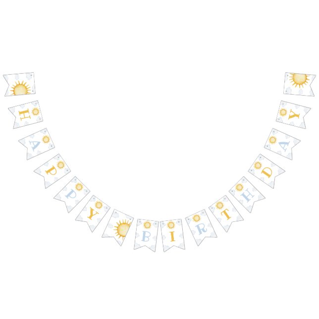 Bandeirinha Sunshine 1st Birthday Party Banner (Todos)
