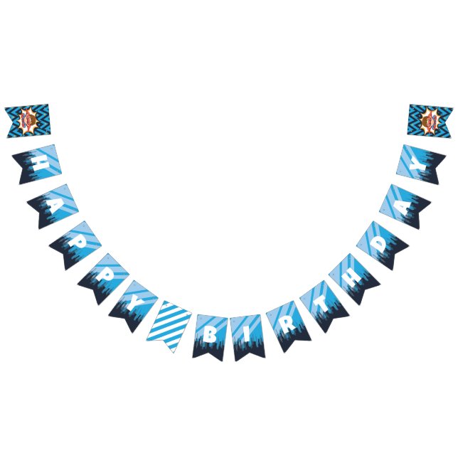 Bandeirinha Super-herói do Menino, Festa de Cabelo Marrom - Ba (Todos)