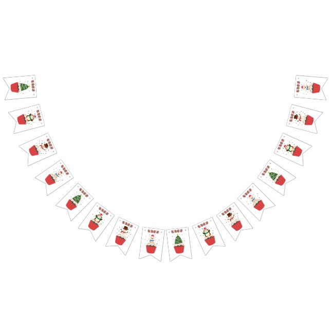 Bandeirinha Sweetest Season Christmas Cupcake Bunting (Todos)