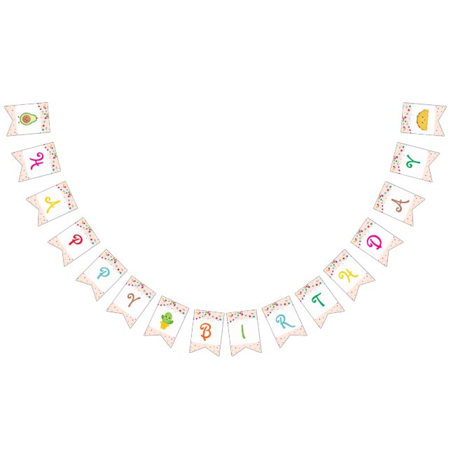 Bandeirinha Taco | Fiesta "Parabéns Feliz" Banner de Bunting (Todos)