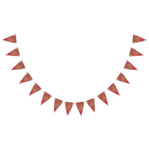 Bandeirinha Tecido tradicional vibrante com flo intrincado