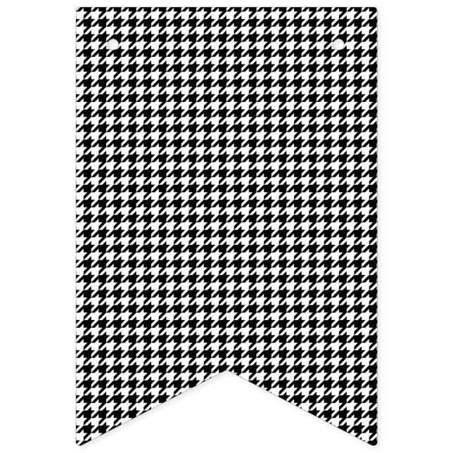 Bandeirinha Tecido Xadrez Houndstooth Preto Branco (Primeira Bandeira)