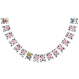 Bandeirinha Tema da Fazenda da vaca Impressão Feliz Aniversári