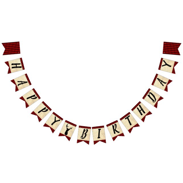 Bandeirinha Tema de Caça de Aniversário Feliz (Todos)
