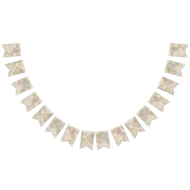 Bandeirinha Tema de Viagem Mapa Antigo de 1831 (Todos)