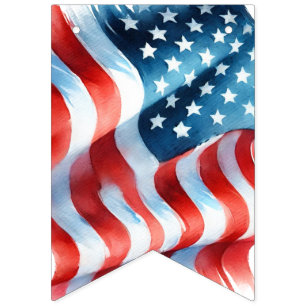 Bandeirinha Tema do Dia 4 de Julho Bunting Patriótico