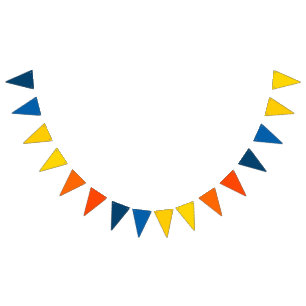 Bandeirinha Tema Gradiente de Nascer do Sol Estandarte Triangu