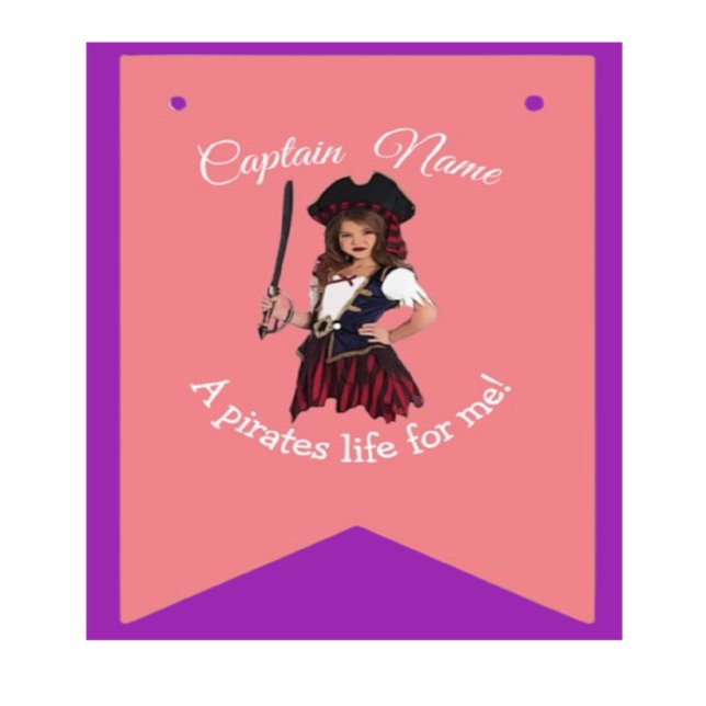 Bandeirinha Tema Rosa Pirata (Order our Pirate Girl Pink Bunting Flags today and let the adventure begin!)