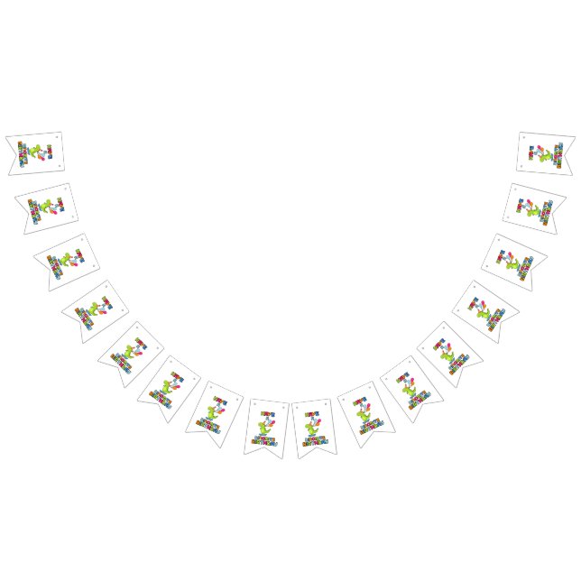 Bandeirinha Tenham Um Banner De Bunting De Aniversário De Dino (Todos)