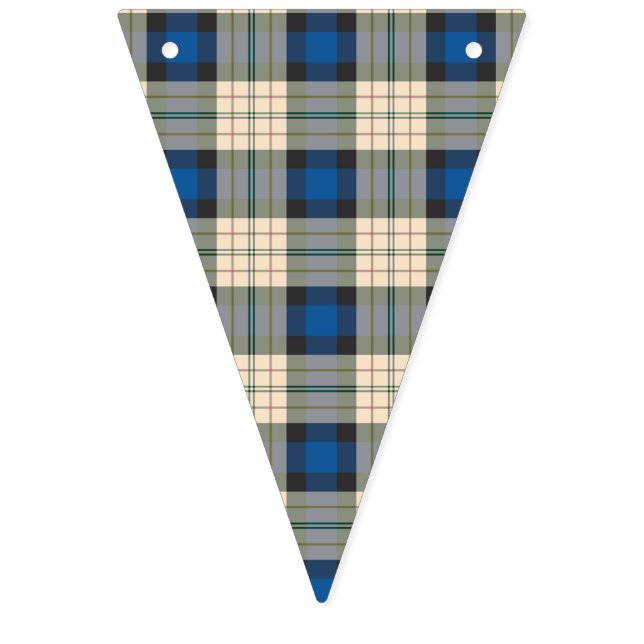 Bandeirinha Teste padrão das xadrezes de Tartan - bege azul (Primeira Bandeira)