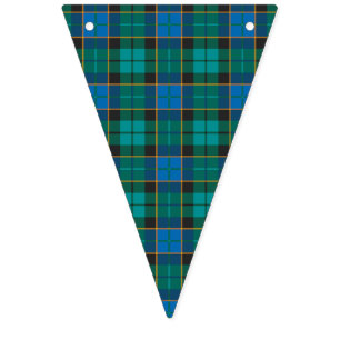 Bandeirinha Teste padrão das xadrezes de Tartan - verde azul