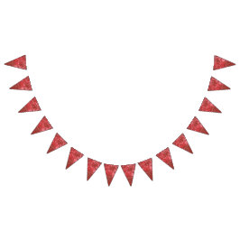 Bandeirinha Têxtil com padrão ricamente com vermelho vibrante 