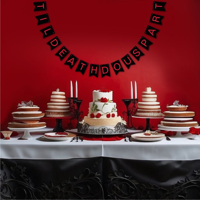 Bandeirinha Til Death Nos Parte Gótica Moody Black e Red (Criador carregado)