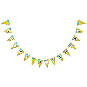 Bandeirinha Tinta reproduz em fundo amarelo