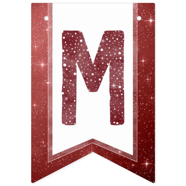 Bandeirinha Tipografia Aquarela Rústica de Borgonha Acredite (Décima segunda Bandeira)