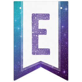 Bandeirinha Tipografia de Cores d'água Roxos Acredita em Mágic