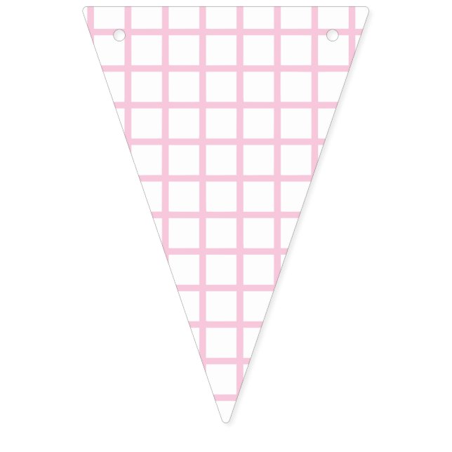 Bandeirinha Treliça Rosa Claro - Branco (Primeira Bandeira)