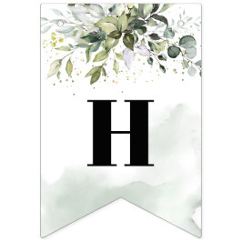 Bandeirinha Trendy boho eucalyptus verde 16.a Festa de anivers