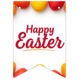 Bandeirinha Trendy Orange & Yellow Easter Eggs Pattern Paper 