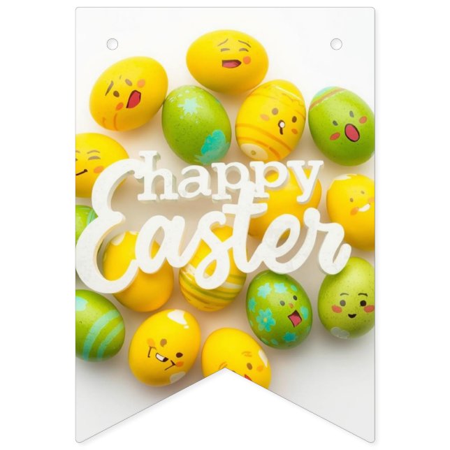 Bandeirinha Trendy Yellow & Green  Easter Eggs gift paper (Primeira Bandeira)