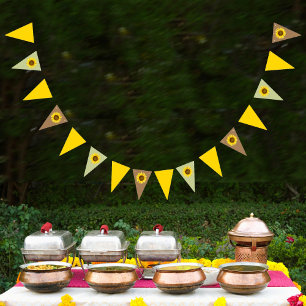 Bandeirinha Triângulo de girassol do Partido de Verão