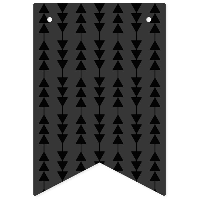 Bandeirinha Triângulos de enforcamento preto moderno e Na moda (Primeira Bandeira)