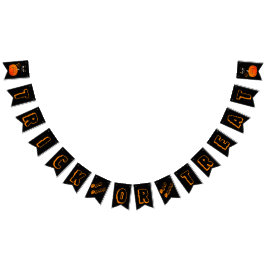 Bandeirinha Trick ou Tratar Gato Negro Calabaza Naranja Boo