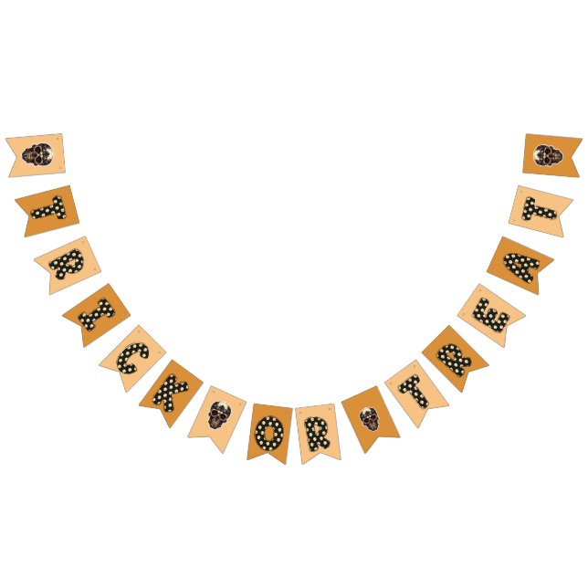 Bandeirinha Truque ou Tratar o crânio do Halloween (Todos)