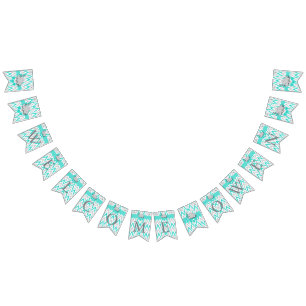 Bandeirinha Turquesa, boa vinda cinzenta branca do bebê do