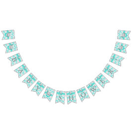 Bandeirinha Turquesa, Chá de fraldas Elefante de Cinza Branca