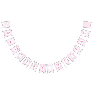 Bandeirinha Tutu Cute Bunny "Happy Birthday" Banner