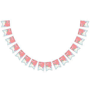 Bandeirinha Um bom Rainbow Unicorn com estrelas.