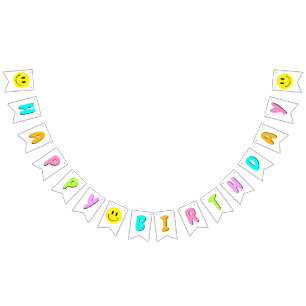 Bandeirinha Um Cara Feliz/primeiro aniversario Gal Rainbow Smi