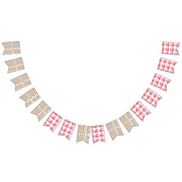 Bandeirinha um fundo branco com flores marrons