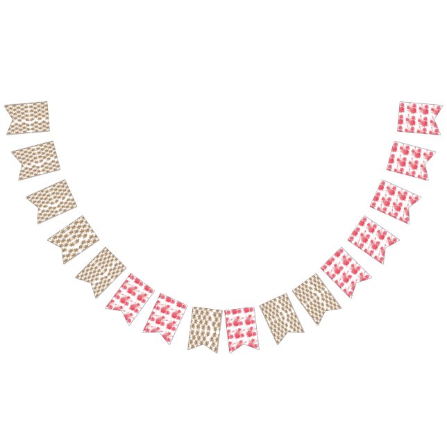 Bandeirinha um fundo branco com flores marrons (Todos)