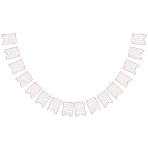 Bandeirinha um fundo branco com folhas rosa sobre ele