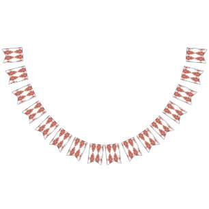 Bandeirinha um fundo preto com um padrão vermelho