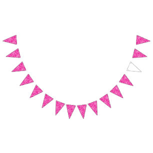 Bandeirinha Um intrincado padrão floral em rosa e branco, arte